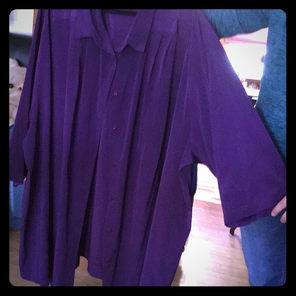 Maggie Barnes 6X purple Peachskin Blouse
